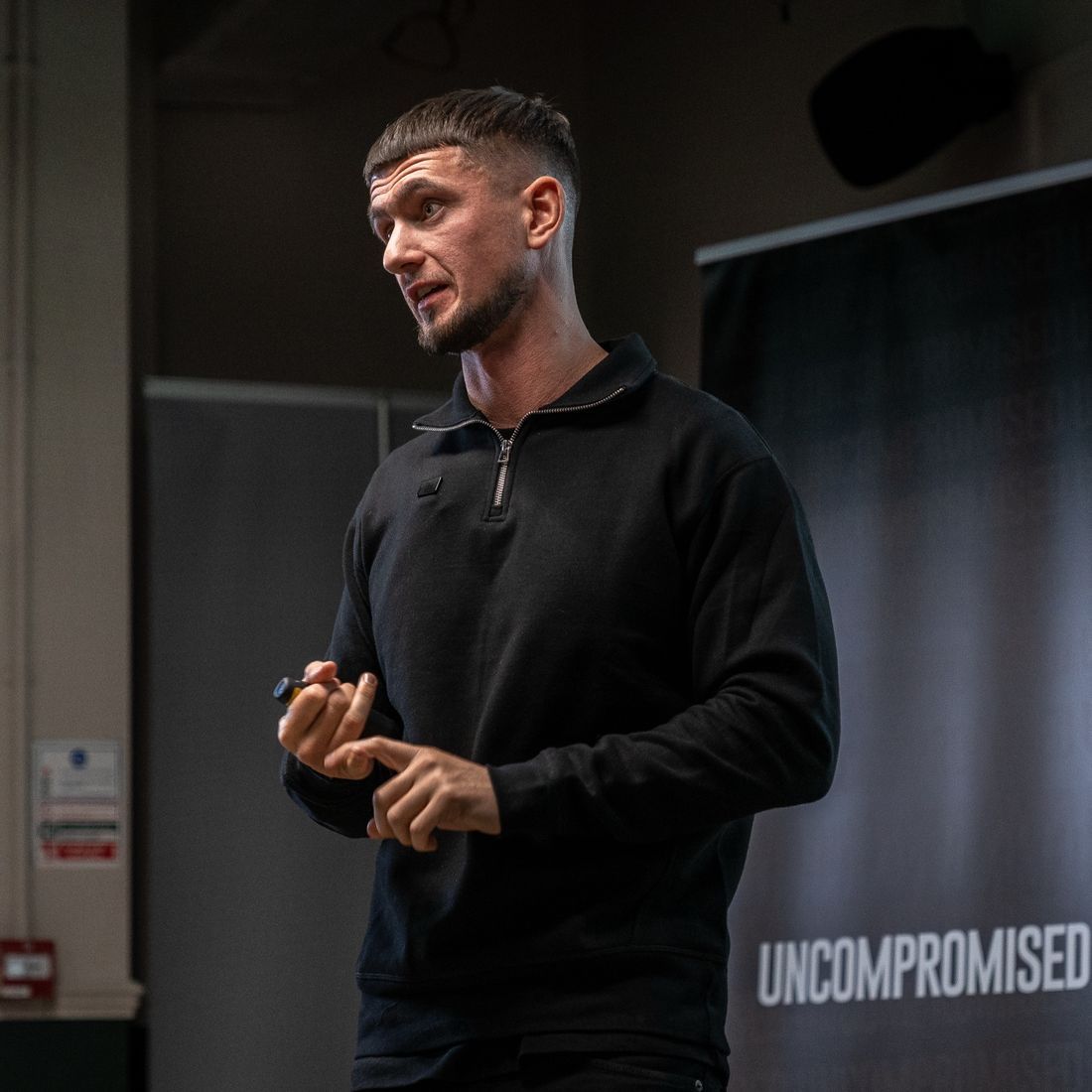 Andy Edwards speaking at an Uncompromised seminar